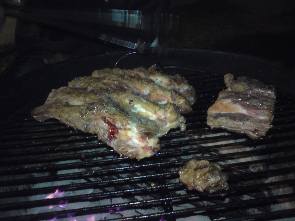 Small BBQ Ribs Cooking